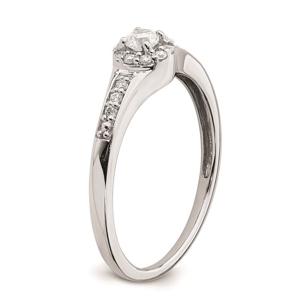 14K Weißgold Diamant-Cluster-Verlobungsring mit echten Diamanten