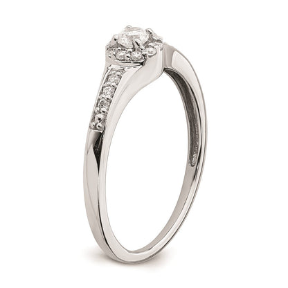 14K Weißgold Diamant-Cluster-Verlobungsring mit echten Diamanten