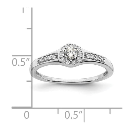 14K Weißgold Diamant-Cluster-Verlobungsring mit echten Diamanten