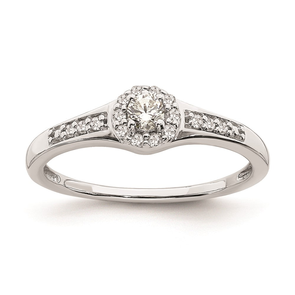 14K Weißgold Diamant-Cluster-Verlobungsring mit echten Diamanten