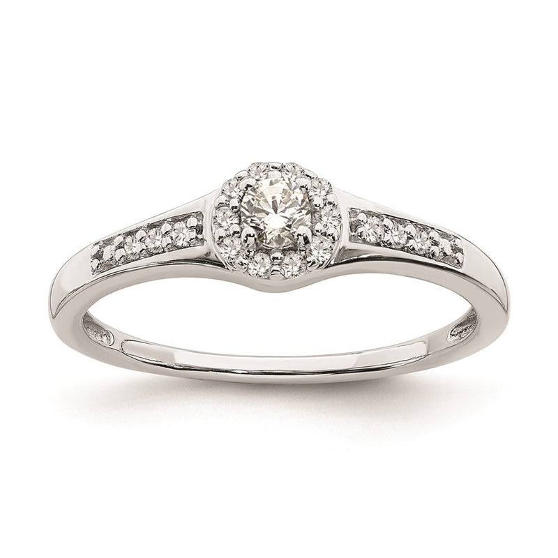 14K Weißgold Diamant-Cluster-Verlobungsring mit echten Diamanten