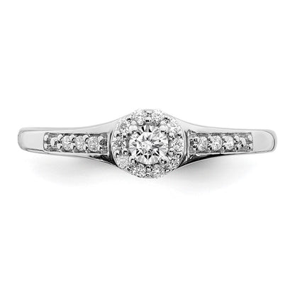 10K Weißgold Verlobungsring mit 0,2 ct. Laborgezüchteten Diamanten VS/SI+ G+ im Cluster-Design