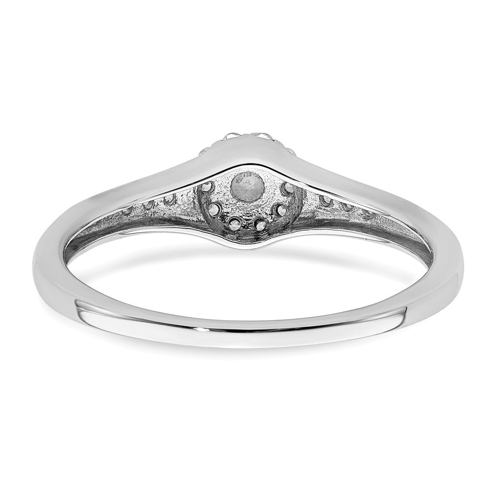 10K Weißgold Verlobungsring mit 0,2 ct. Laborgezüchteten Diamanten VS/SI+ G+ im Cluster-Design