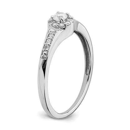 10K Weißgold Verlobungsring mit 0,2 ct. Laborgezüchteten Diamanten VS/SI+ G+ im Cluster-Design