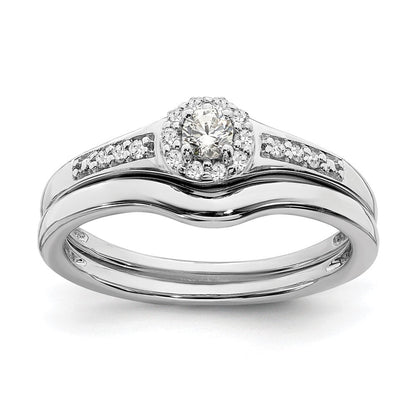 10K Weißgold Verlobungsring mit 0,2 ct. Laborgezüchteten Diamanten VS/SI+ G+ im Cluster-Design