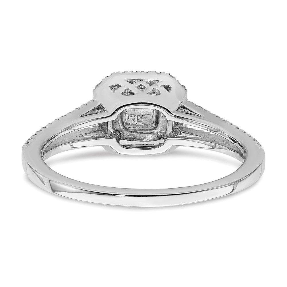 14K Weißgold Verlobungsring mit echten Diamanten im Cluster-Design