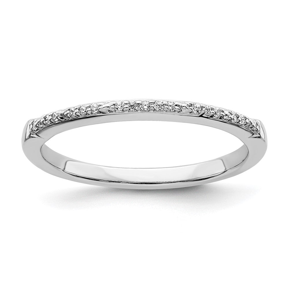 14K Weißgold Ring mit echten Diamanten