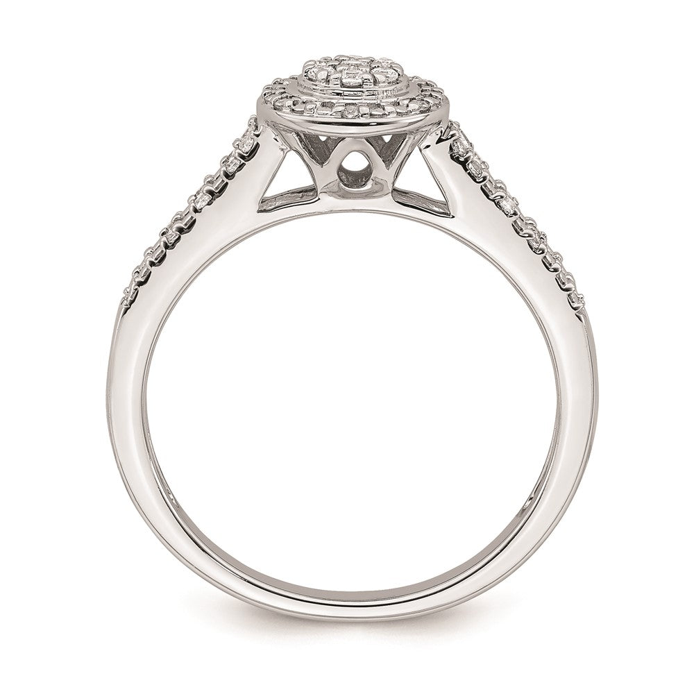 14K Weißgold Verlobungsring mit echten Diamanten im Cluster-Design