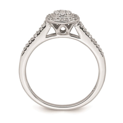 14K Weißgold Verlobungsring mit echten Diamanten im Cluster-Design