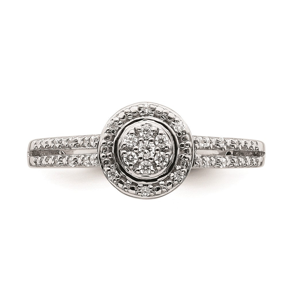 14K Weißgold Verlobungsring mit echten Diamanten im Cluster-Design