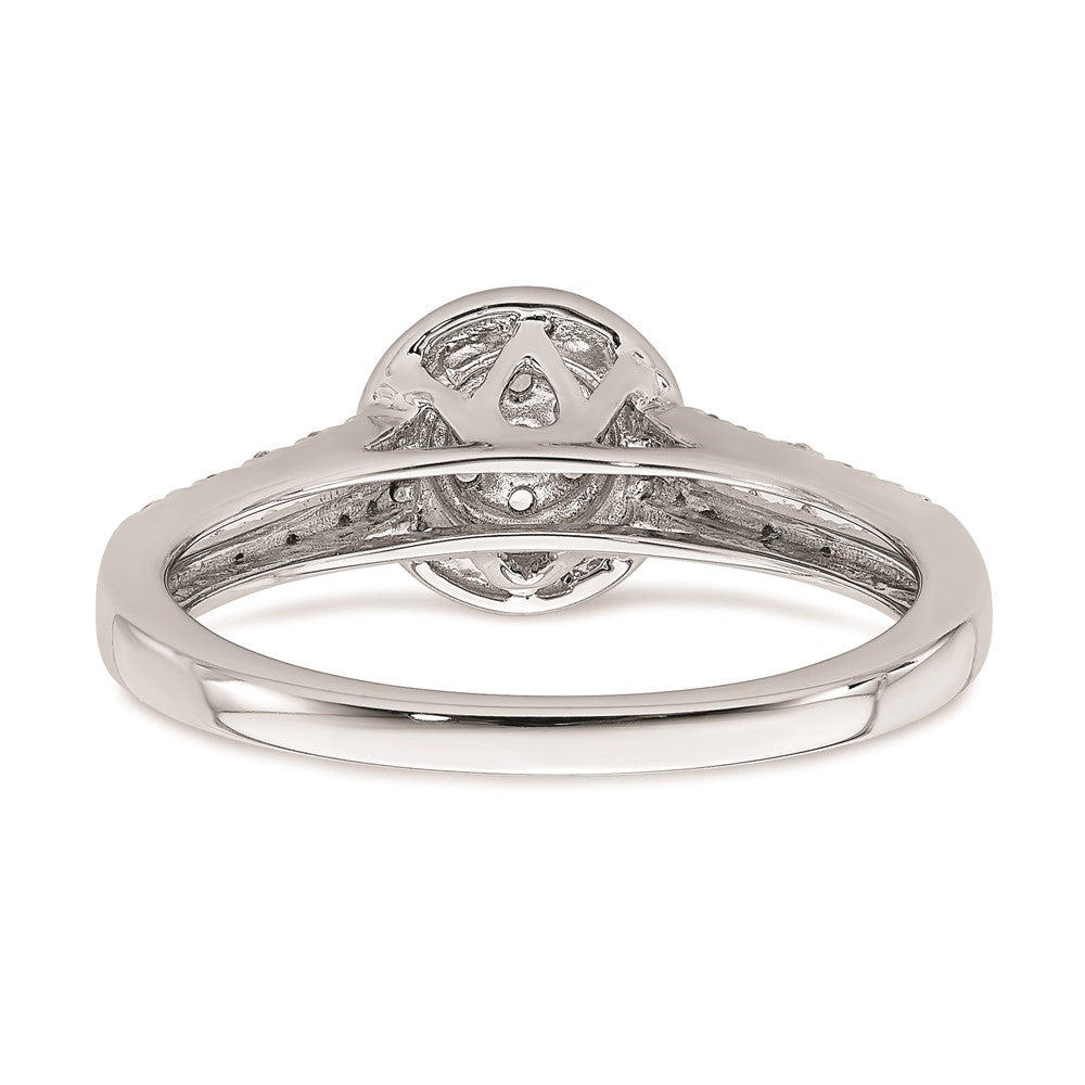 14K Weißgold Verlobungsring mit echten Diamanten im Cluster-Design