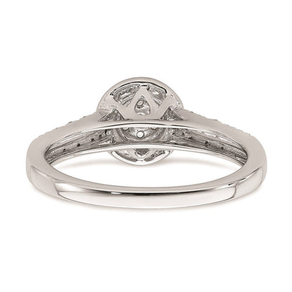 14K Weißgold Verlobungsring mit echten Diamanten im Cluster-Design
