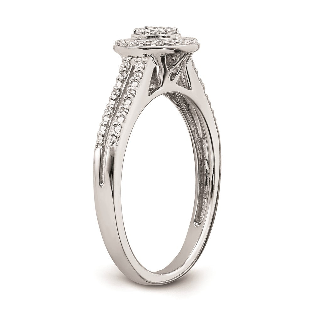 14K Weißgold Verlobungsring mit echten Diamanten im Cluster-Design