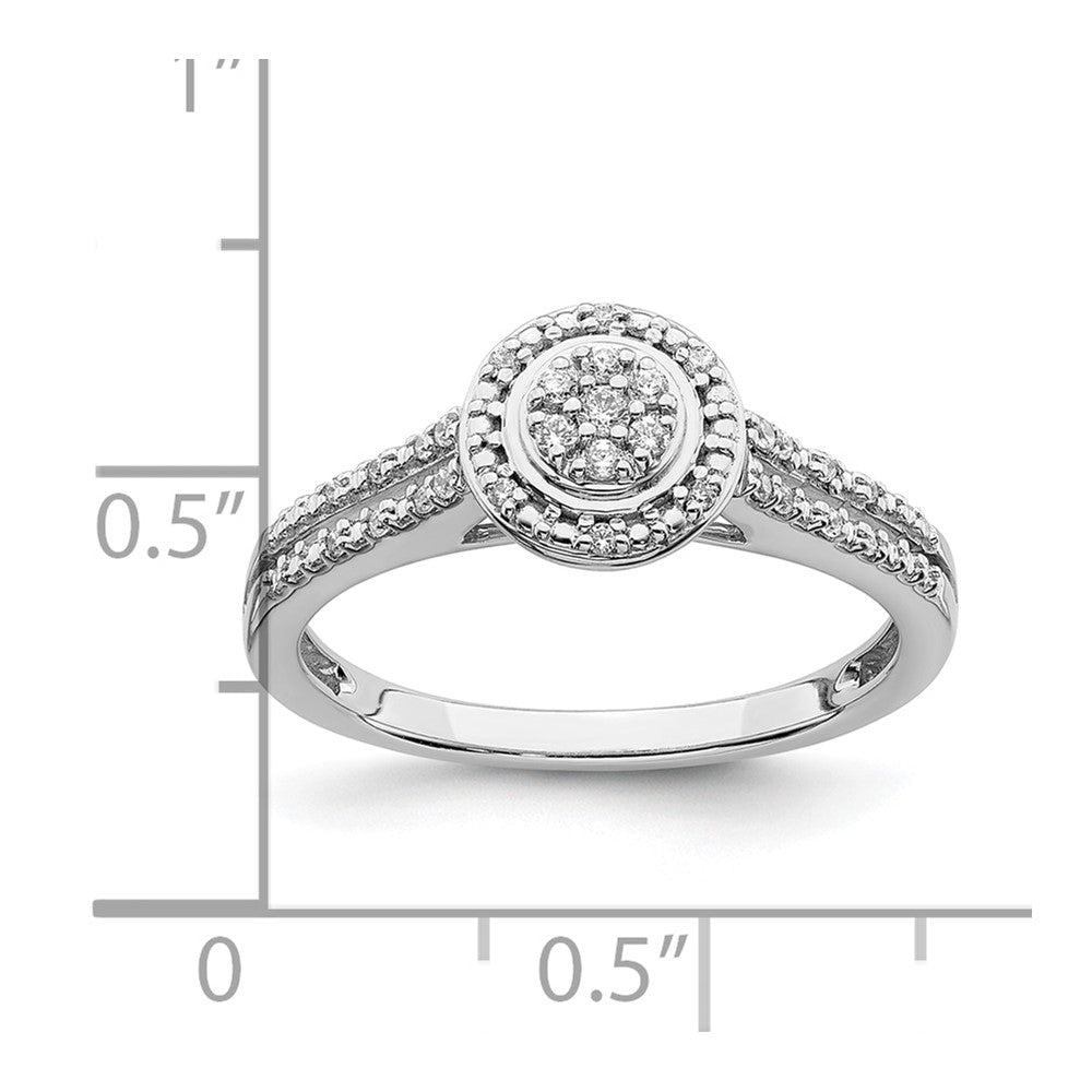 14K Weißgold Verlobungsring mit echten Diamanten im Cluster-Design