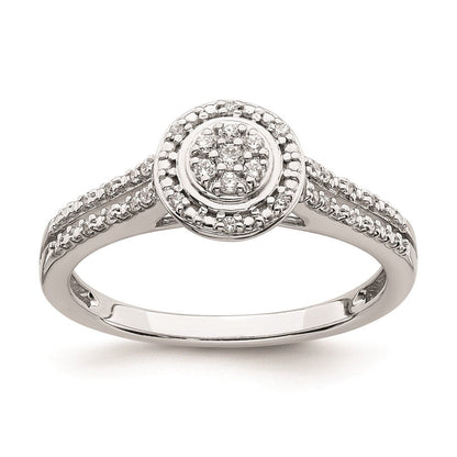 14K Weißgold Verlobungsring mit echten Diamanten im Cluster-Design