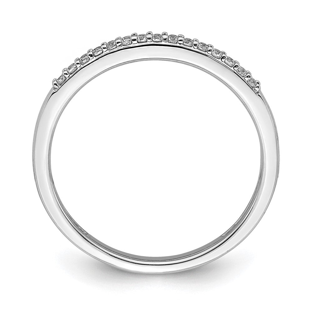 14K Weißgold Ring mit echten Diamanten