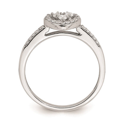 14K Weißgold Verlobungsring mit echtem Diamant-Cluster
