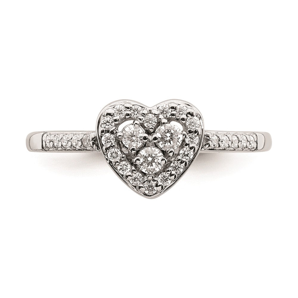 14K Weißgold Verlobungsring mit echtem Diamant-Cluster