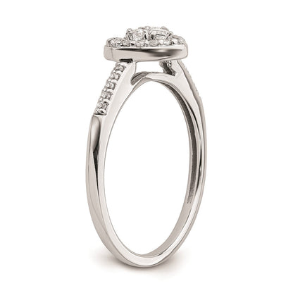 14K Weißgold Verlobungsring mit echtem Diamant-Cluster