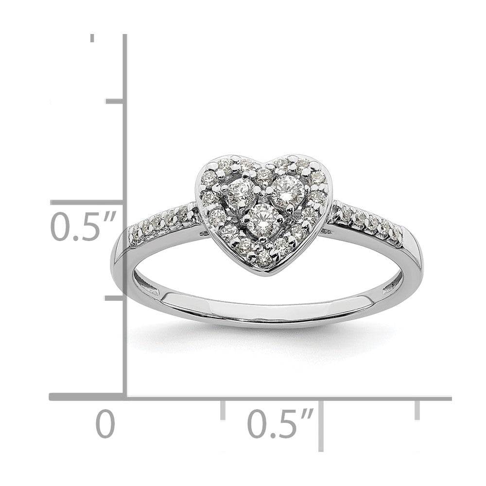 14K Weißgold Verlobungsring mit echtem Diamant-Cluster