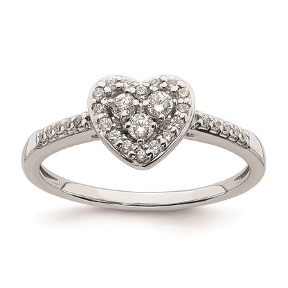 14K Weißgold Verlobungsring mit echtem Diamant-Cluster