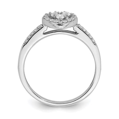 10K Weißgold Verlobungsring mit 0,25 ct. Laborgezüchteten Diamanten im Cluster-Design, VS/SI+ G+