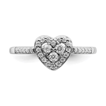 10K Weißgold Verlobungsring mit 0,25 ct. Laborgezüchteten Diamanten im Cluster-Design, VS/SI+ G+