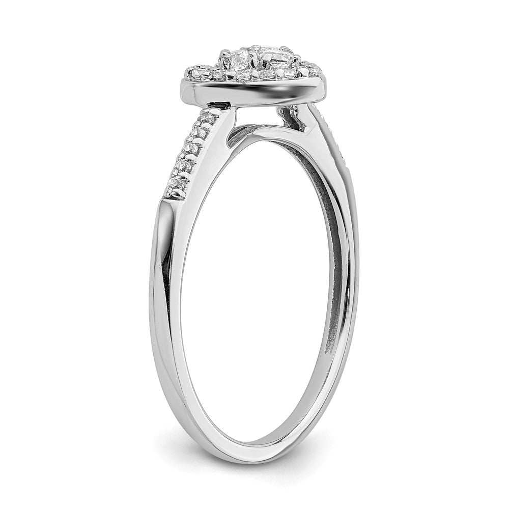 10K Weißgold Verlobungsring mit 0,25 ct. Laborgezüchteten Diamanten im Cluster-Design, VS/SI+ G+