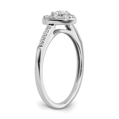 10K Weißgold Verlobungsring mit 0,25 ct. Laborgezüchteten Diamanten im Cluster-Design, VS/SI+ G+