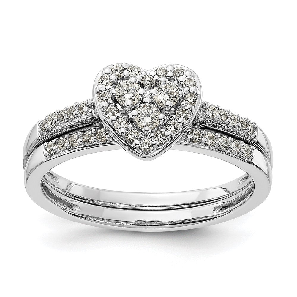 10K Weißgold Verlobungsring mit 0,25 ct. Laborgezüchteten Diamanten im Cluster-Design, VS/SI+ G+