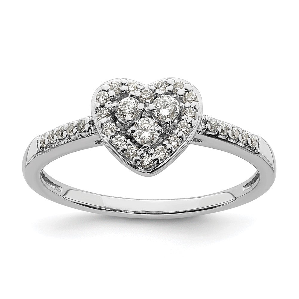 10K Weißgold Verlobungsring mit 0,25 ct. Laborgezüchteten Diamanten im Cluster-Design, VS/SI+ G+