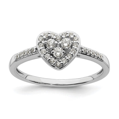 10K Weißgold Verlobungsring mit 0,25 ct. Laborgezüchteten Diamanten im Cluster-Design, VS/SI+ G+