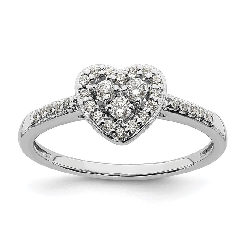 10K Weißgold Verlobungsring mit 0,25 ct. Laborgezüchteten Diamanten im Cluster-Design, VS/SI+ G+