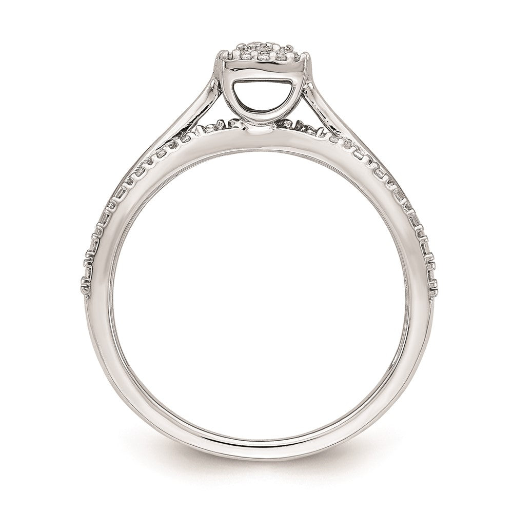 14K Weißgold Diamant-Cluster-Verlobungsring mit echten Diamanten
