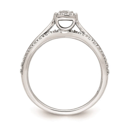 14K Weißgold Diamant-Cluster-Verlobungsring mit echten Diamanten