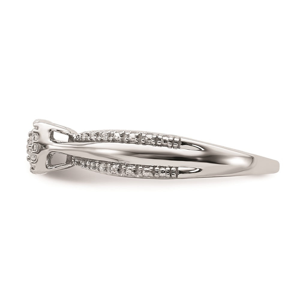 14K Weißgold Diamant-Cluster-Verlobungsring mit echten Diamanten