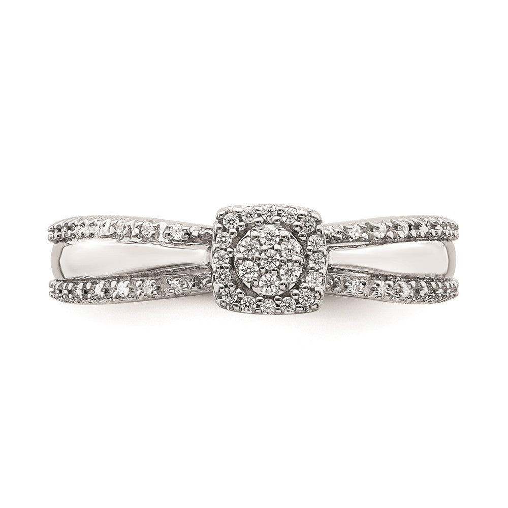 14K Weißgold Diamant-Cluster-Verlobungsring mit echten Diamanten