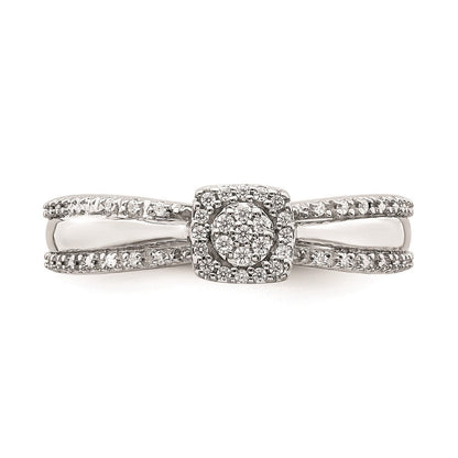 14K Weißgold Diamant-Cluster-Verlobungsring mit echten Diamanten