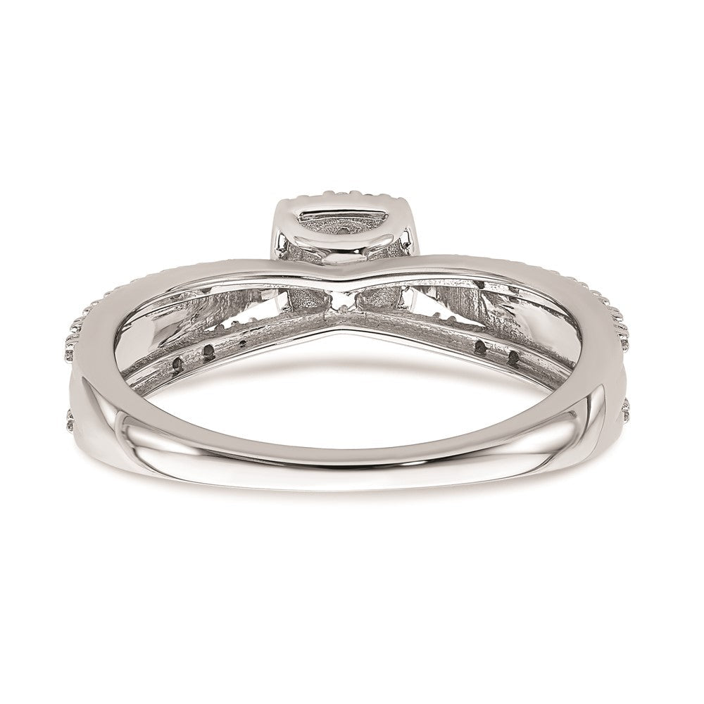 14K Weißgold Diamant-Cluster-Verlobungsring mit echten Diamanten