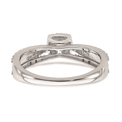 14K Weißgold Diamant-Cluster-Verlobungsring mit echten Diamanten