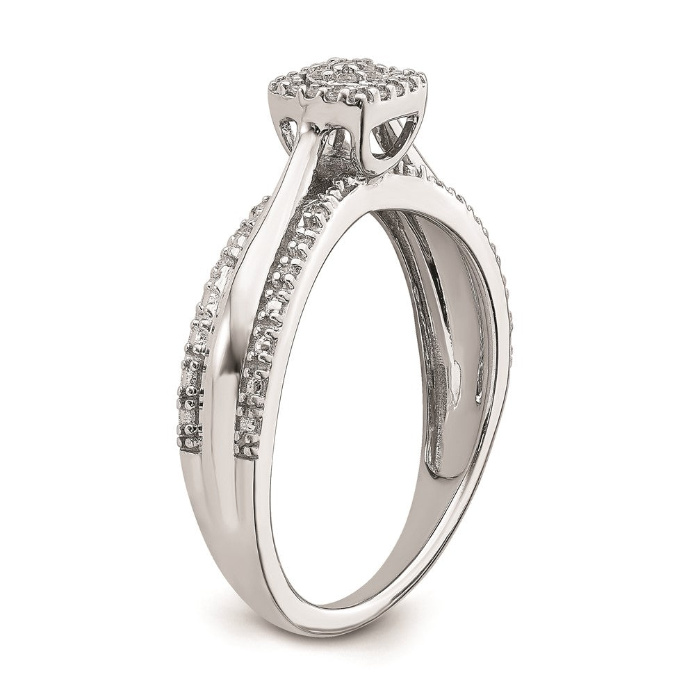 14K Weißgold Diamant-Cluster-Verlobungsring mit echten Diamanten