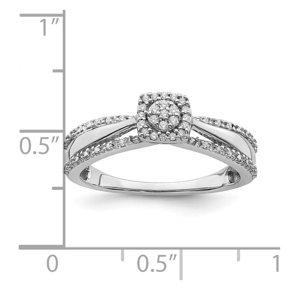 14K Weißgold Diamant-Cluster-Verlobungsring mit echten Diamanten