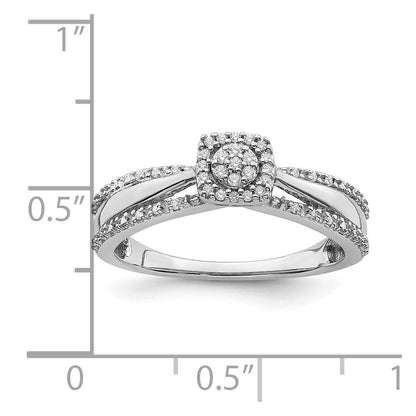 14K Weißgold Diamant-Cluster-Verlobungsring mit echten Diamanten