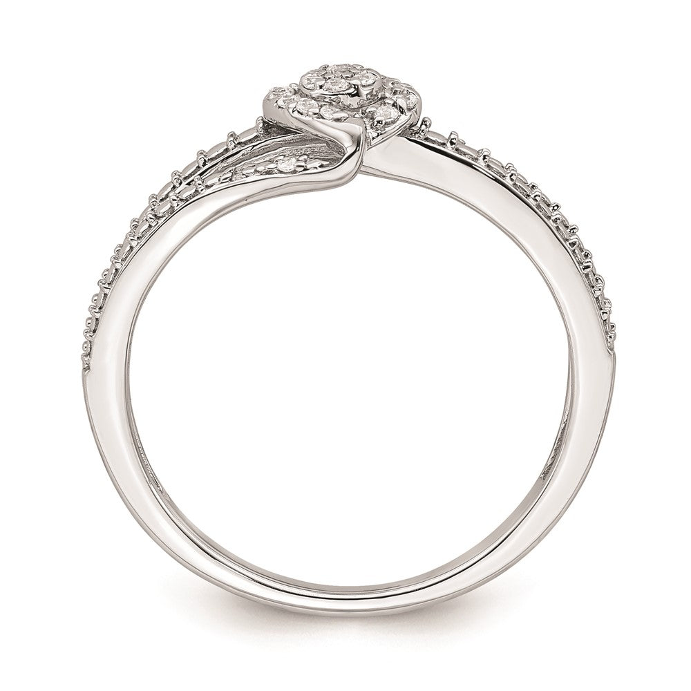 14K Weißgold Verlobungsring mit Diamant-Cluster (echte Diamanten)
