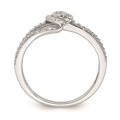 14K Weißgold Verlobungsring mit Diamant-Cluster (echte Diamanten)