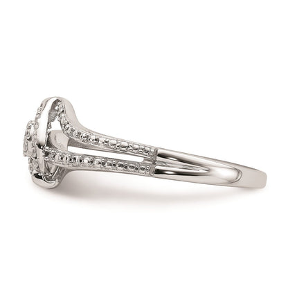14K Weißgold Verlobungsring mit Diamant-Cluster (echte Diamanten)