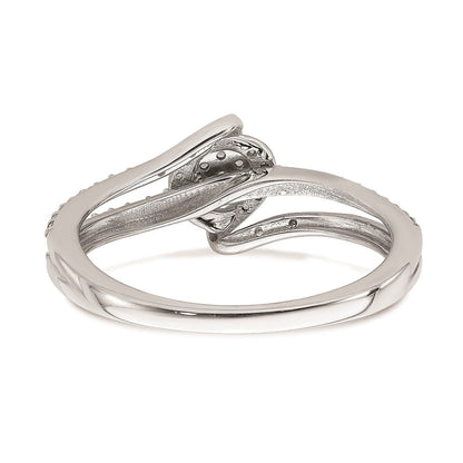 14K Weißgold Verlobungsring mit Diamant-Cluster (echte Diamanten)