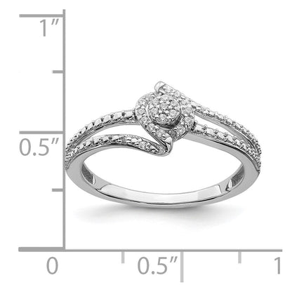 14K Weißgold Verlobungsring mit Diamant-Cluster (echte Diamanten)
