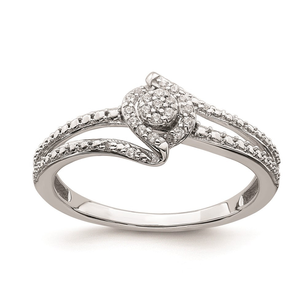 14K Weißgold Verlobungsring mit Diamant-Cluster (echte Diamanten)