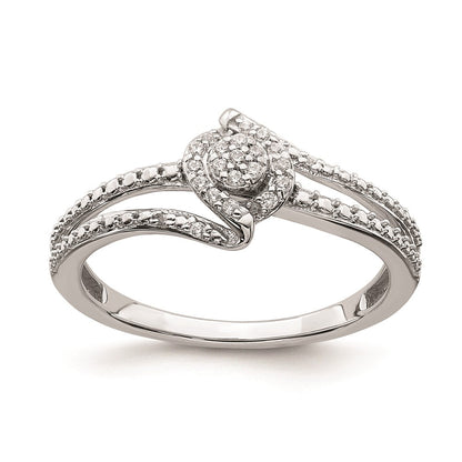 14K Weißgold Verlobungsring mit Diamant-Cluster (echte Diamanten)